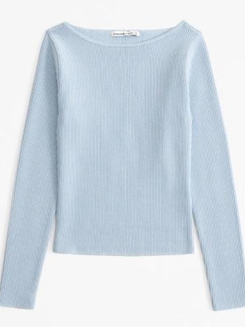 Abercrombie & Fitch Light Blue Ribbed Long-Sleeve Top